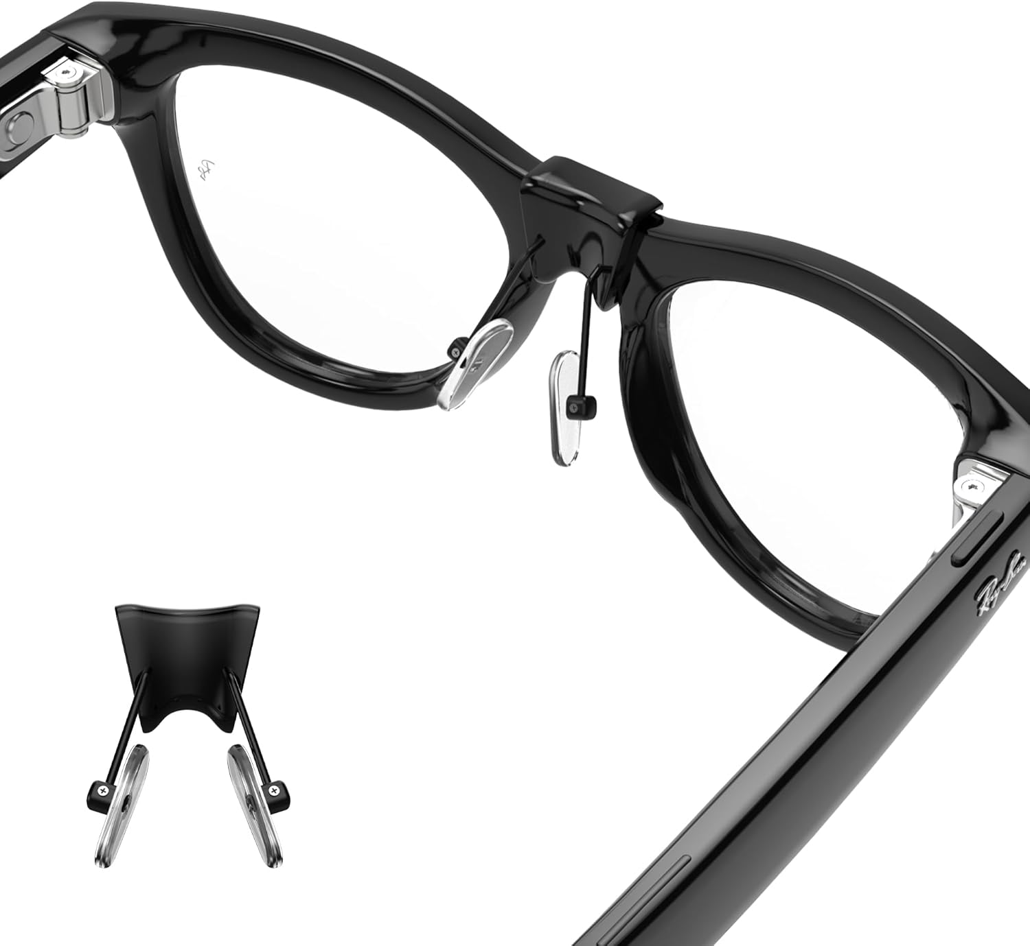 Rcstyle Hibloks Eyeglass Nose Pads for Ray-Ban Meta Wayfarer/Skyler Accessories, Silicone anti Slip Clip-On Glasses Nose Holder for Ray Ban Meta Smart Sunglasses(Split Type) image number 6