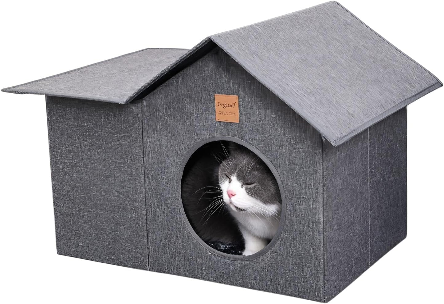 AIMANWEI Cat House Indoor/Outdoor,Insulated Waterproof Cat Shelter for Stray Cats,Pet House and Kitty Shelter with Removable Soft Cushion, Easy to Assemble Collapsible Cat Cabin image number 4