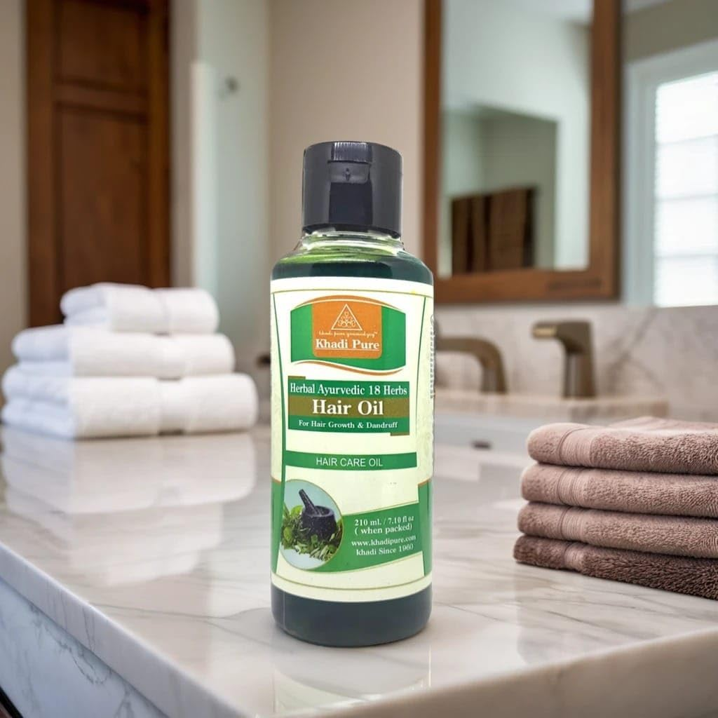 Khadi Pure 18 Herbs & Bhringraj Hair Oil, 210 Ml (Pack of 4) image number 2