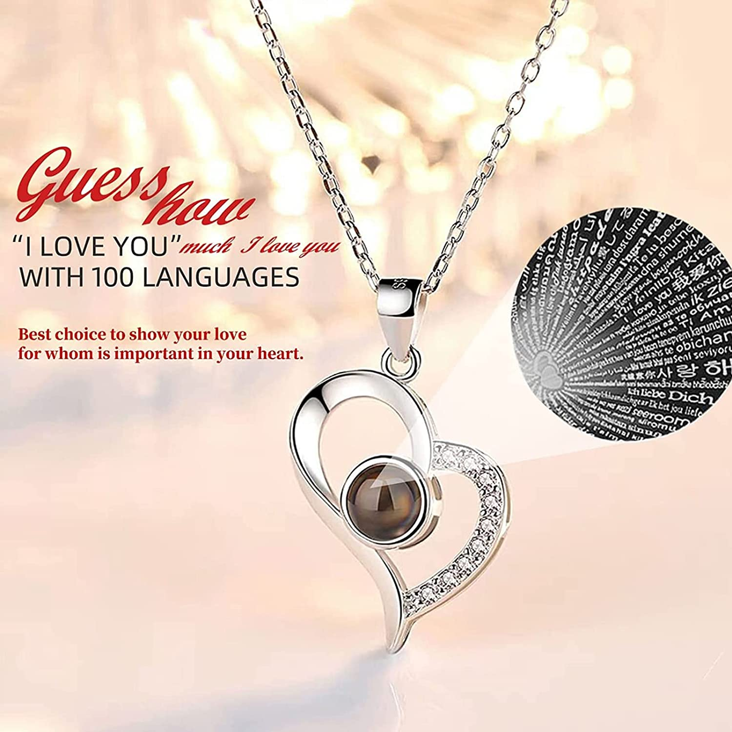 TOJUNE Preserved Real Eternal Rose with I Love You Necklace 100 Languages Handmade Artificial Flower for Her Mother'S Day Christmas Thanksgiving Romantic Anniversary Valentine'S Birthday Gifts (Red) image number 6