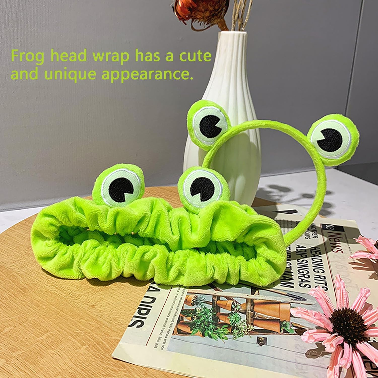 AMYXIYUAN 2Pcs Frog Makeup Headband Stretchy Frog Hair Accessories Cartoon Makeup Headband Elastic Head Band for Face Washing Shower Sports Yoga Beauty Skincare image number 6