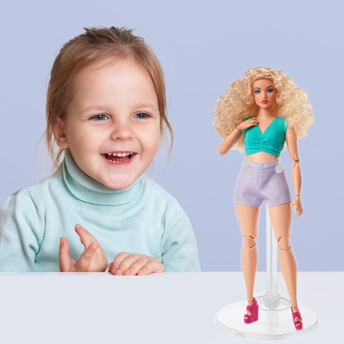 10 PCS Adjustable Doll Stands, Mini Doll Display Stands, Suitable for 11-13 Inch Dolls Transparent Display Holders，Dolls Accessories (10) image number 5