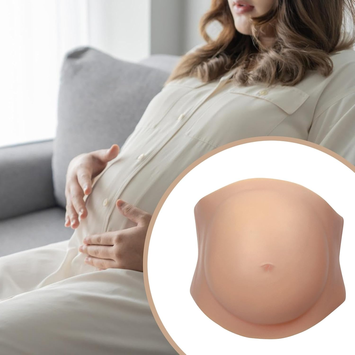 Qianly Fake Belly Silicone Belly for Advertising Cosplay Costume Screen Performance image number 1