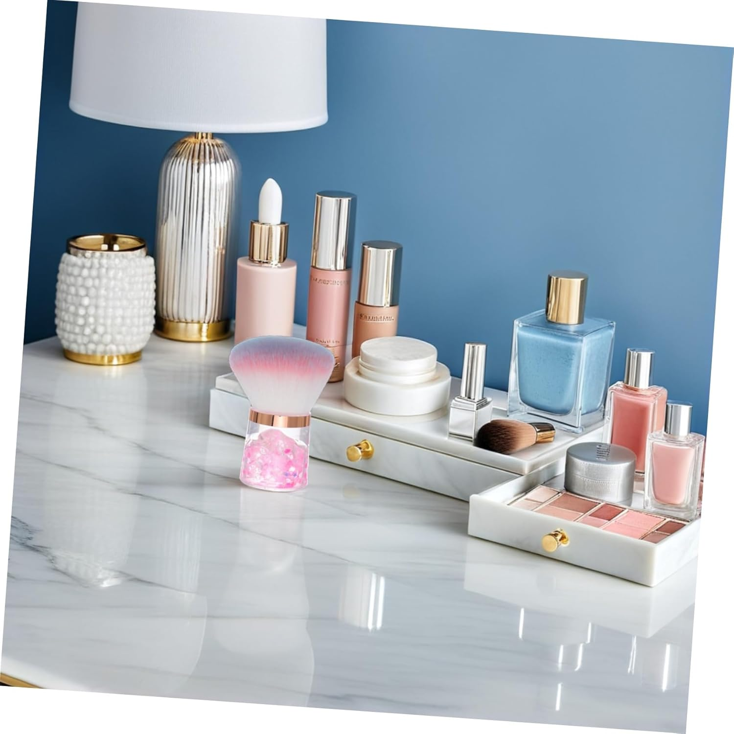 EPIGEIST Flower Shape Nail Dust Brush for Nail Art Soft Portable Powder Remover Duster Optimized Grip Cleaning Tool and Makeup Easy Maintenance Professional Manicure Accessory image number 3