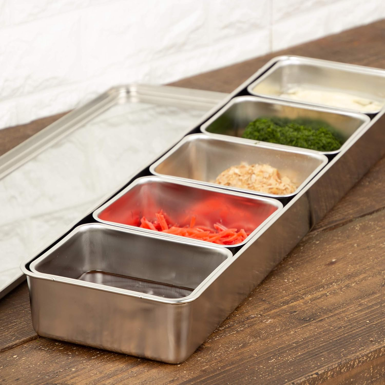 Endo Shoji TKG AYK11005 Seasoning Condiment Container, Length 21.6 X 5.7 X 2.4 Inches (543 X 145 X 60 Mm), Storage Container, Various Uses, Made of Rust Resistant Stainless Steel, Hygienic, Commercial