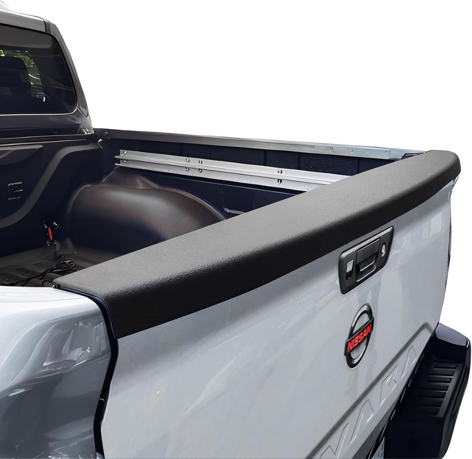 SUERAUTO4X4 Tailgate Protector Cover for Nissan Navara NP300 D23 2021-2024 Accessories PRO-4X ST-X ST SL, Rear Tailgate Rail Guard Cap Trim Car Exterior Textured Matte Black ABS image number 4