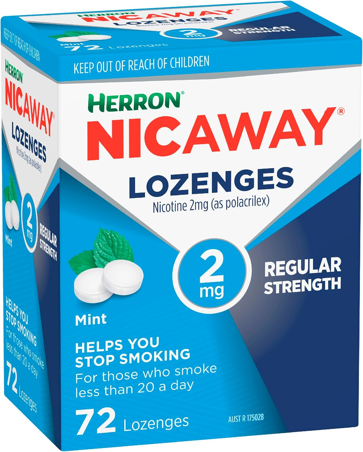 Nicaway 2Mg Stop Smoking Mint Lozenge (Pack of 72) image number 1