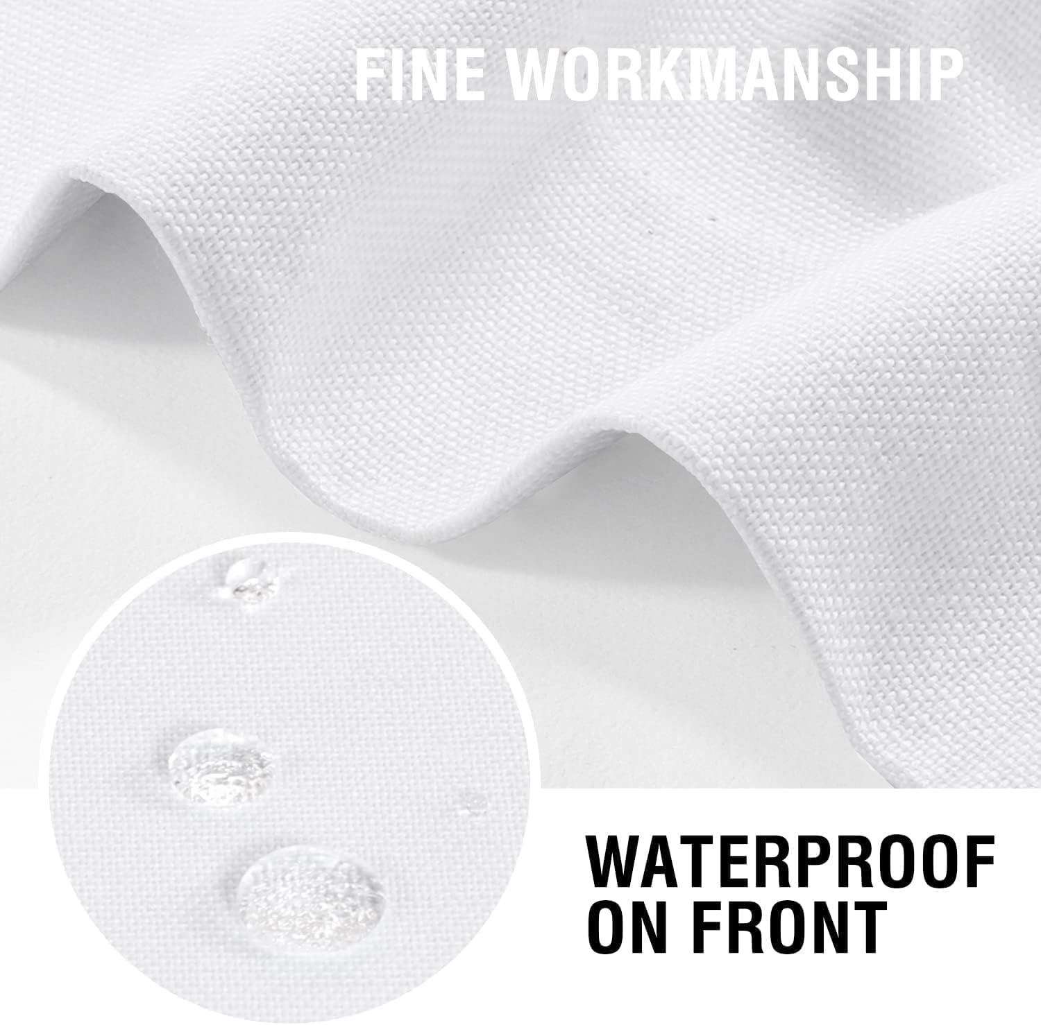 H.VERSAILTEX Linen Look 100% Blackout Curtains for Bedroom Full Light Blocking Rod Pocket Linen Textured Thick Window Curtain Drapes with White Backing, 2 Panels Set, Each W132Cm X D213Cm, Pure White image number 7