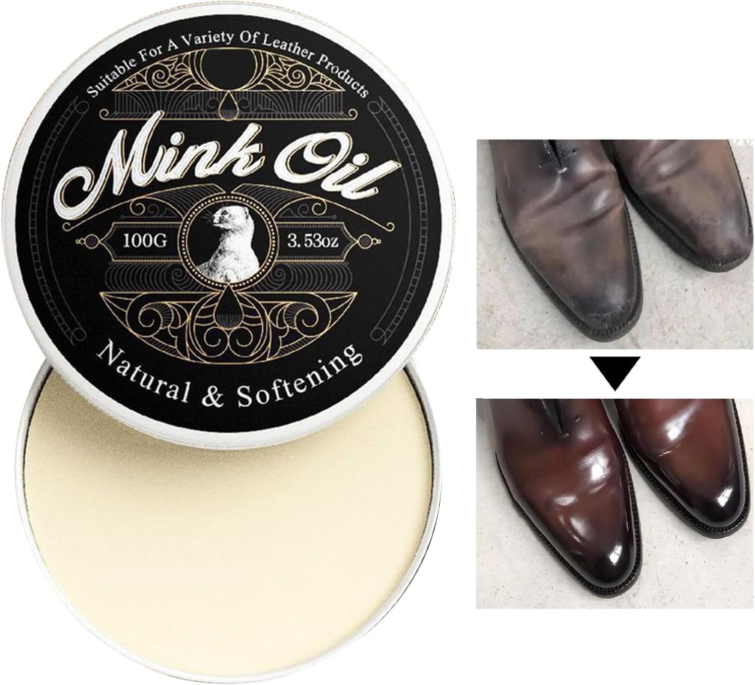 Mink Oil Paste | Leather Care Cleaner Conditioner - 100G All-Natural Paste, Soften and Restore for Boots, Shoes, Clothing, Furniture image number 5
