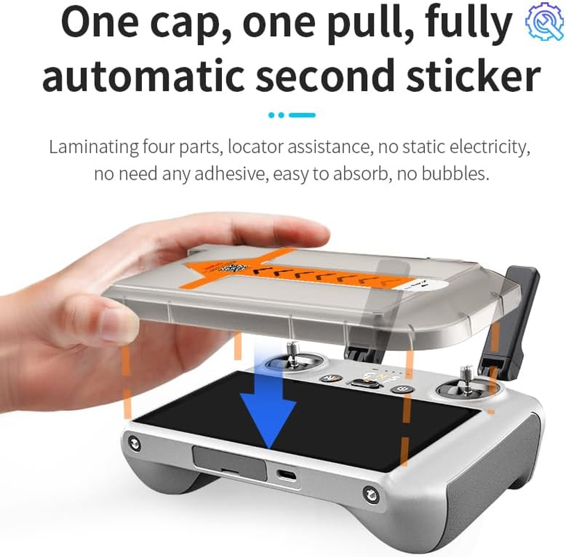 2 Pcs Screen Protector for DJI RC/RC2 with Positioning Installation Tool Compatible with DJI Mini 4 Pro Anti-Glare Glass Lens