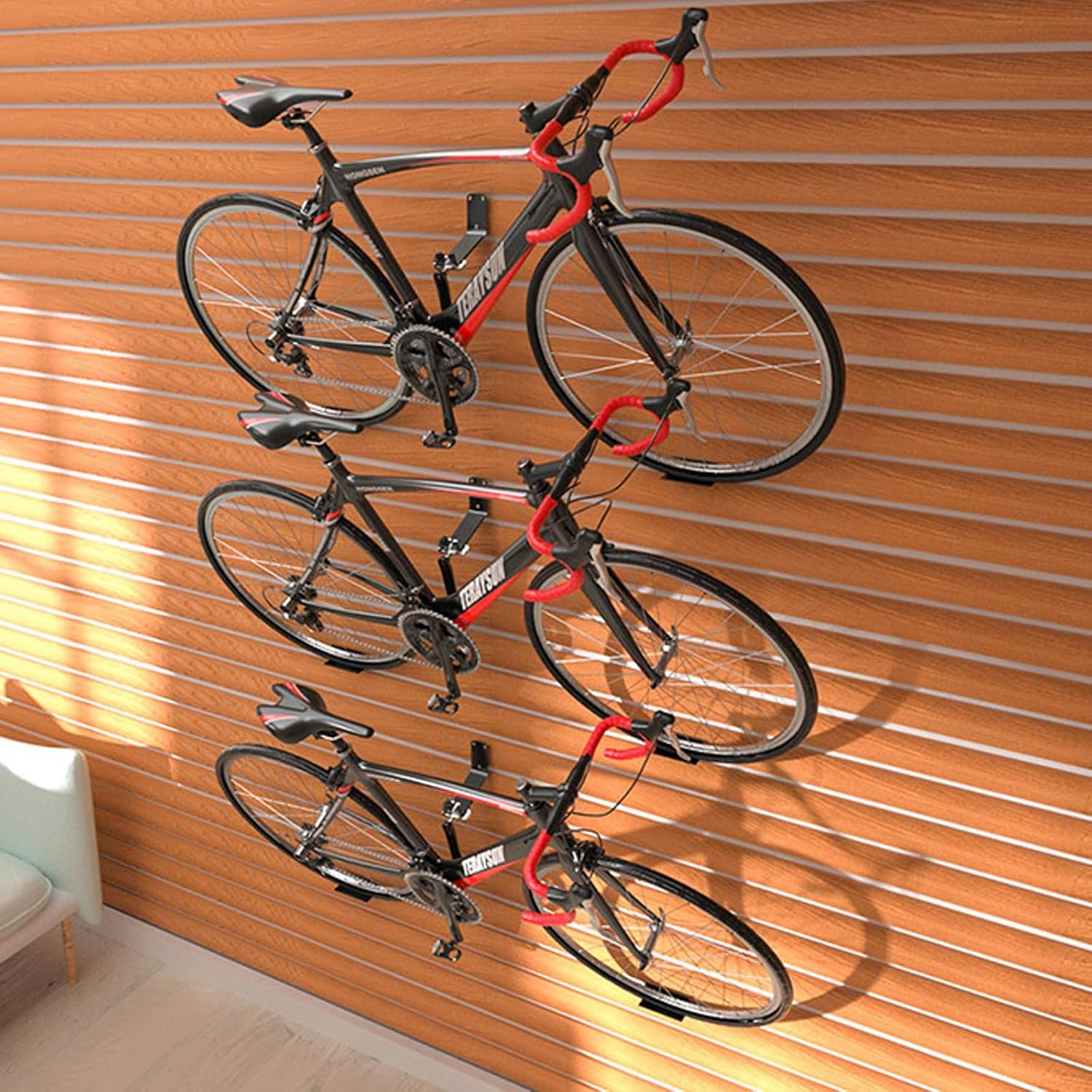 YMAISS 2Sets Bike Pedal Hanger Wall Mount, Heavy Duty Horizontal Bike Rack, Bicycle Pedal Hook with Bike Tire Support Brackets with Screws for All Types of Bikes in Garage Shed Bicycle Storage Etc image number 5