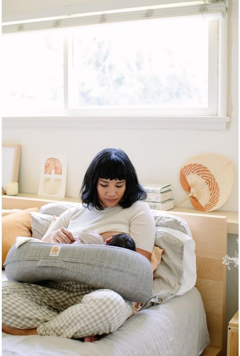 Ergobaby Natural Curve Nursing Pillow, Heathered Grey