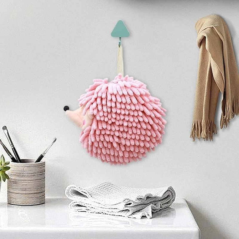 Ksngtixe 1 Pcs Hedgehog Chenille Hand Towels Set - Super Soft Absorbent Bathroom & Kitchen Towels with Hanging Loop, Cute Decorative Washcloths for Home image number 5