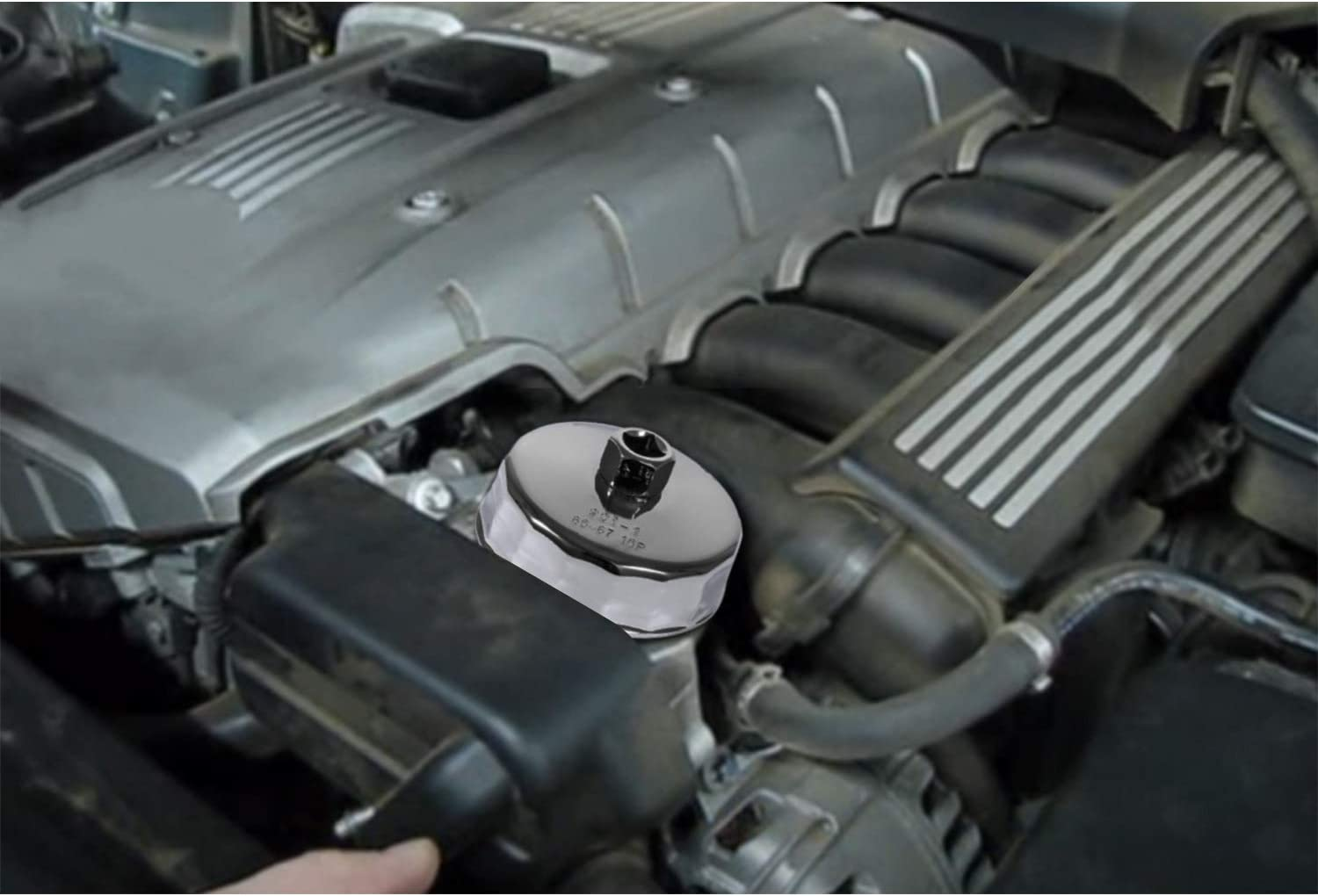 Oil Filter Wrench 86Mm 16 Flutes for BMW and Volvo, Oil Filter Housing Cap Removal Tool Fits N20 N26 N51 N52 N54 N55 N63 N74 S55 and S63 Engines, Heavy Duty Cup Wrench