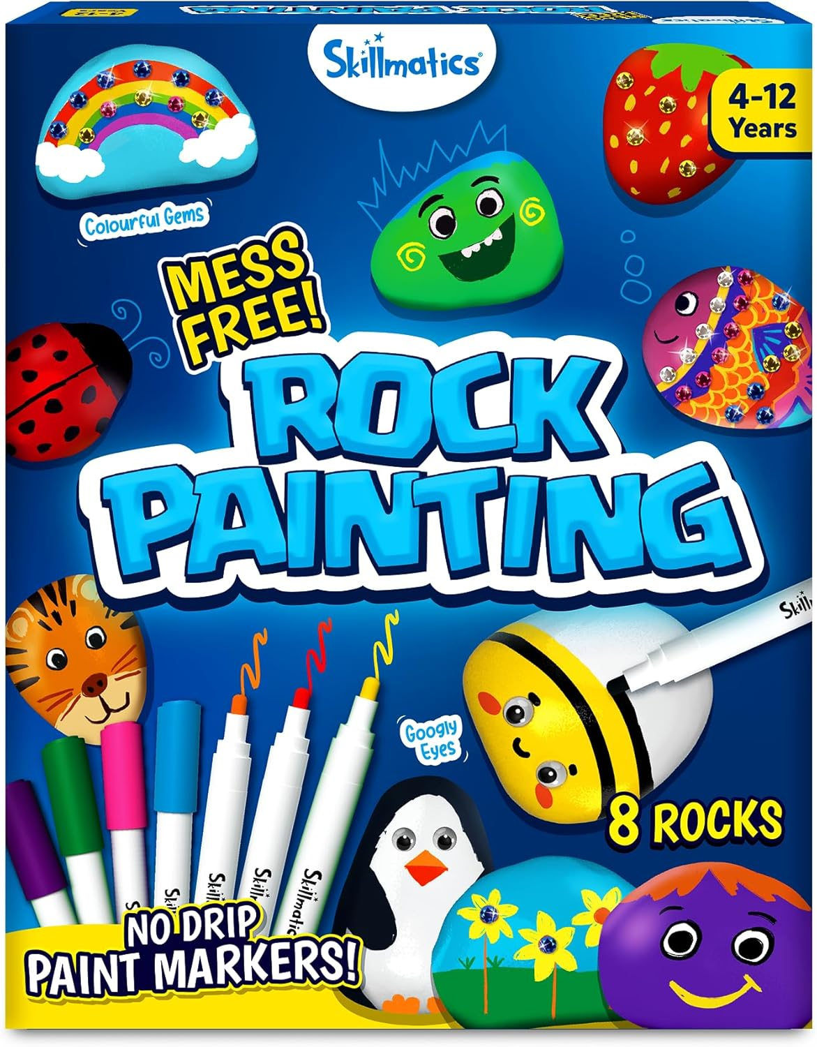 Skillmatics Rock Painting Kit - Mess-Free Art & Craft Activity for Girls & Boys, Craft Kits & Supplies, DIY Creative Activity, Gifts for Kids Ages 4, 5, 6, 7, 8, 9, 10, 11,12 image number 1