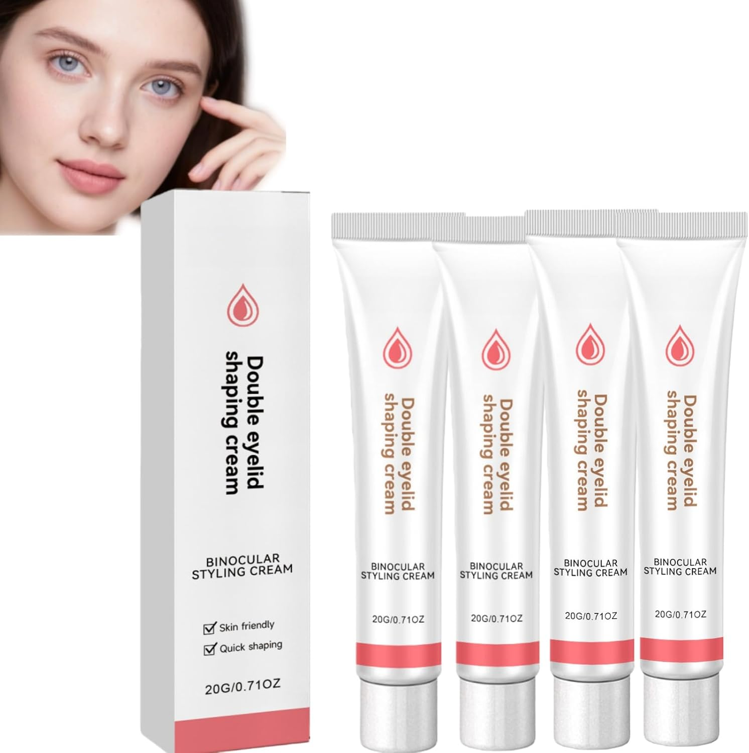 Long Lasting Waterproof Invisible Double-Eyelid Shaping Styling Cream with Y Stick, Upper-Eyelid Firming Cream for Droopy Eyelids/Hooded, Fast-Drying Eyelids Enhancer (2)