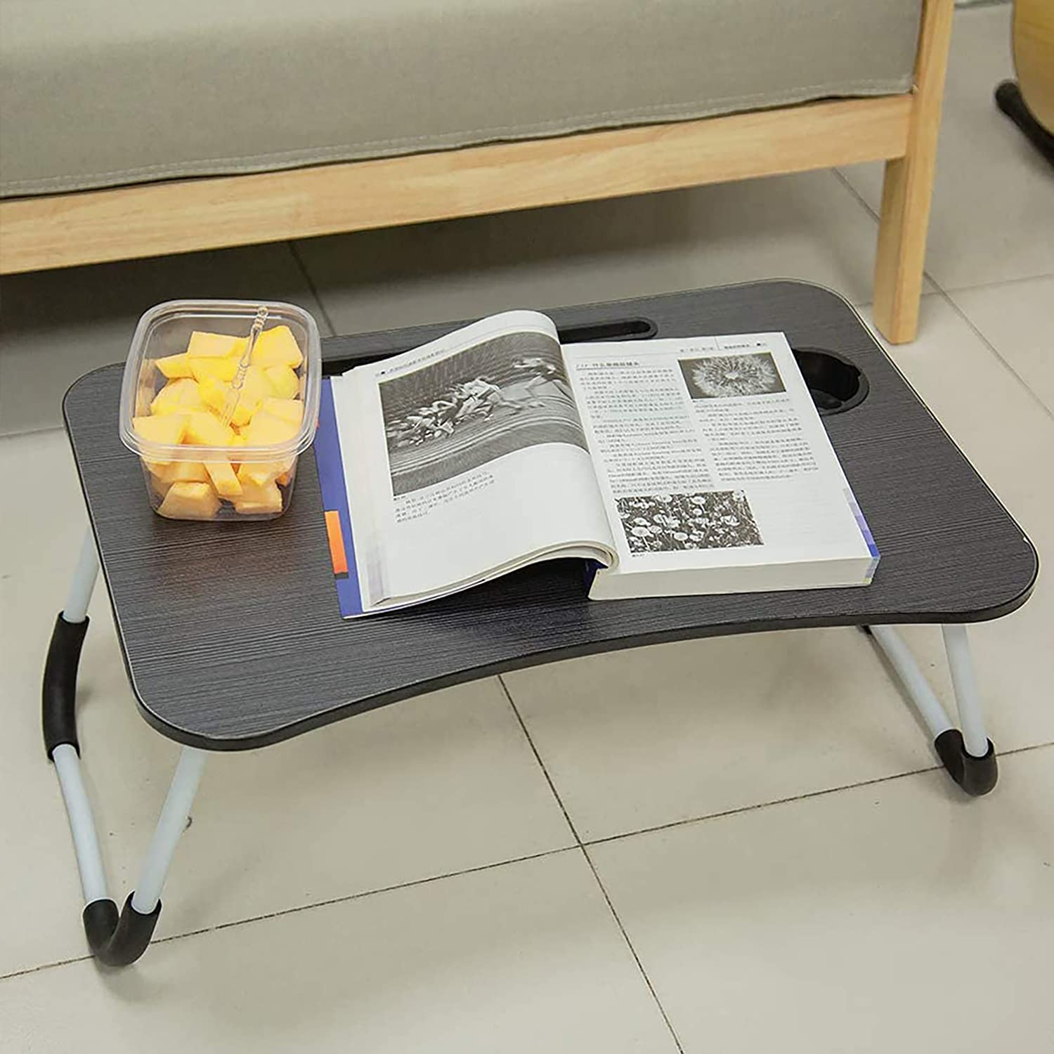 DAWNTREES Lap Table,Bed Table .Portable Foldable Laptop Tray Table with Cup Holder for Bed/Couch/Sofa Working,Reading
