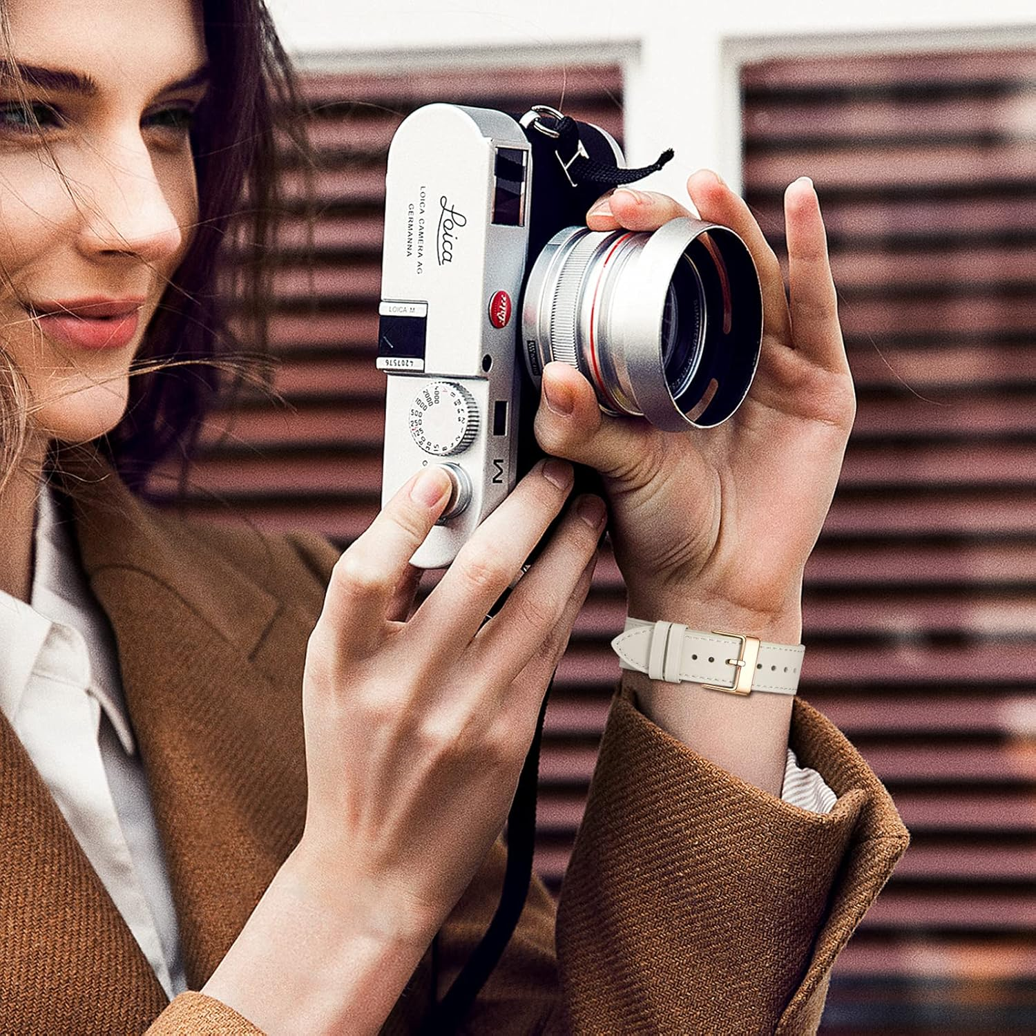 QAZNZ Leather Straps for Apple Watch Strap 40Mm 41Mm 38Mm 42Mm 44Mm 45Mm 49Mm,Men Women Replacement Genuine Leather Strap for Apple Watch Series 8 7 6 5 4 3 2 1 & Iwatch Se,Ultra image number 4