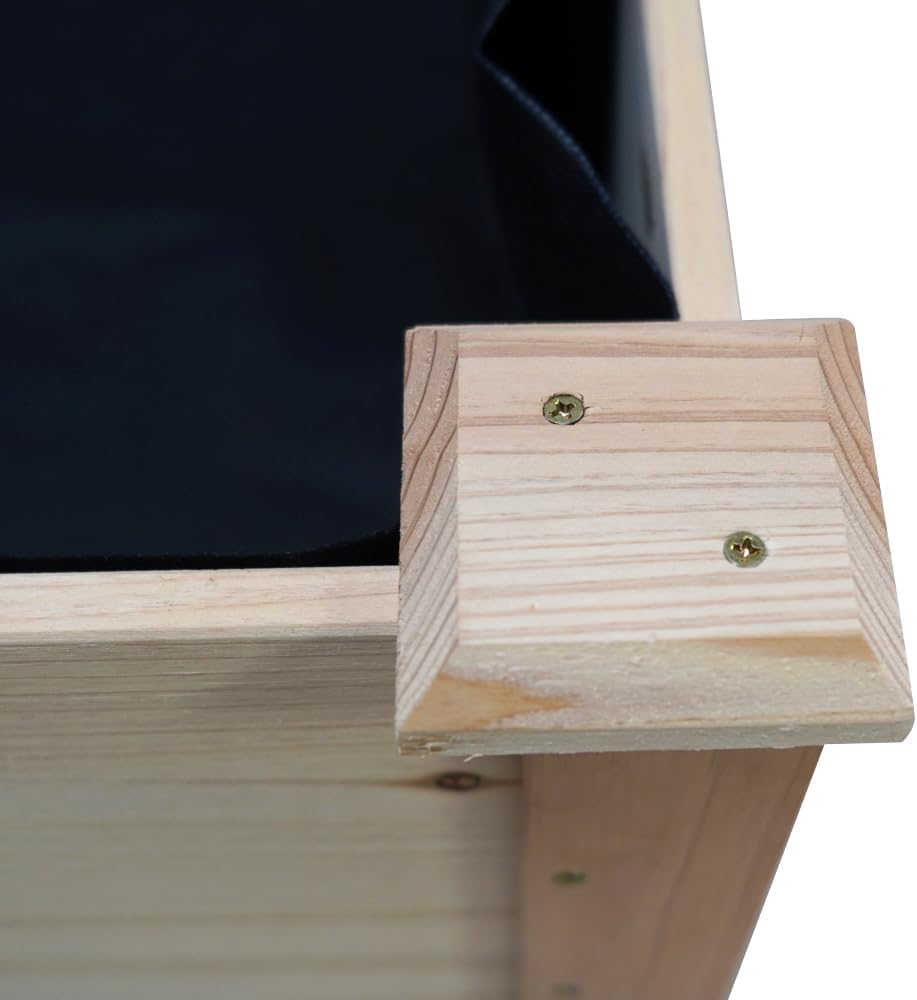 Green Fingers Garden Bed Galvanized Wooden Planter Box, 120 X 60 X 80Cm Gardening Supplies Plant Containers Patio, Elevated Raised Beds Rectangle for Vegetables Flowers Herbs