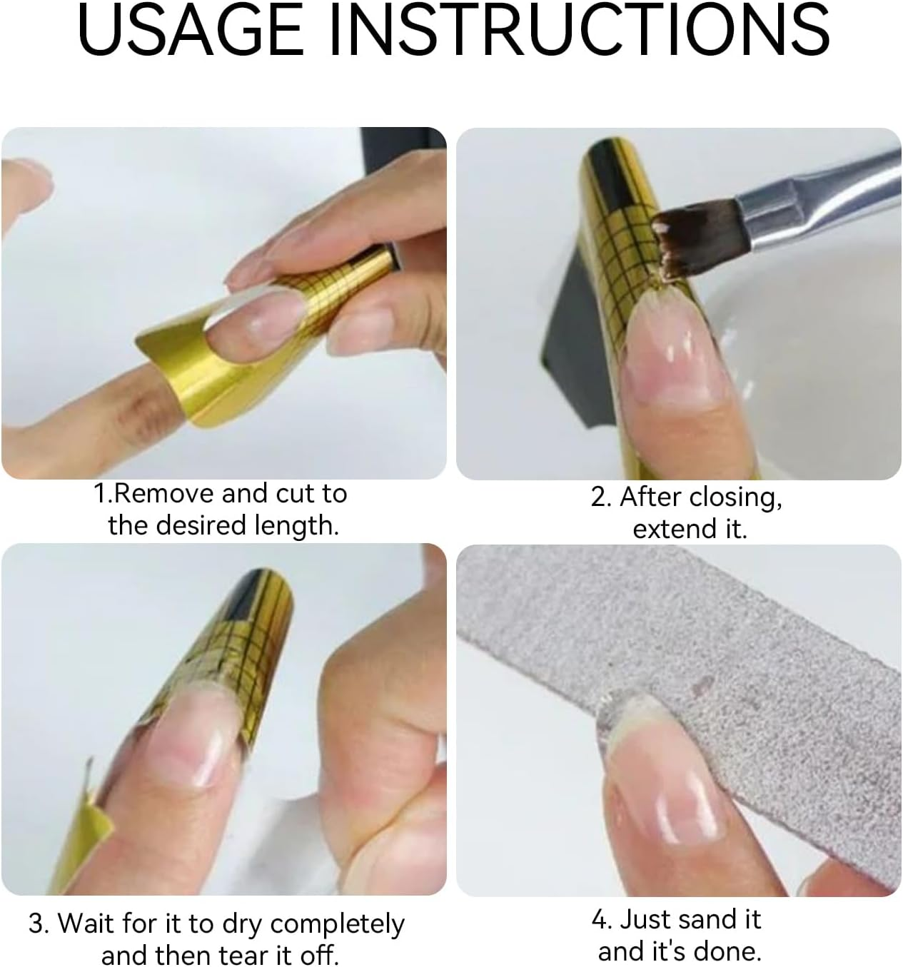 200 Pieces Nail Art Paper Tray, Nail Extension Shape, Tray Foil Paper, Nail Gel Support, Nail Art Production Materials image number 2