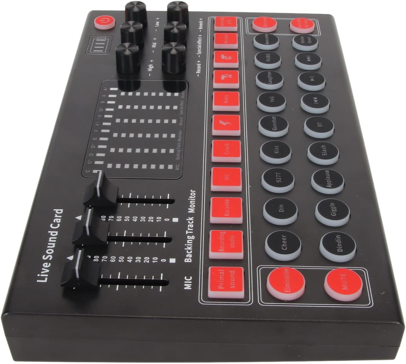 M9 Live Sound Card Voice Changer with Effects, Portable Professional Audio Mixer Plug and Play Supports 99% of Apps, DJ Mixer for Streaming Guitar Singing