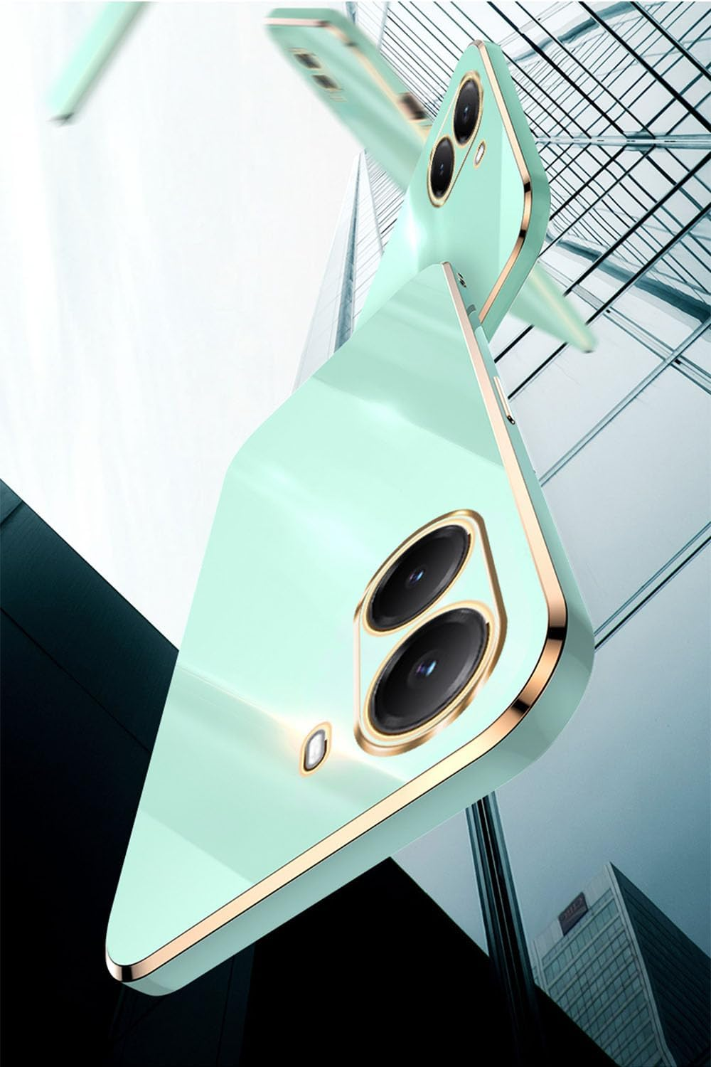 UPLAI Case for Xiaomi Poco X7 Pro, Ultra Thin Shockproof Mobile Phone Case with Fashionable Electroplating Design, Premium TPU and Soft Silicone Protective Case (Pink) - White image number 5