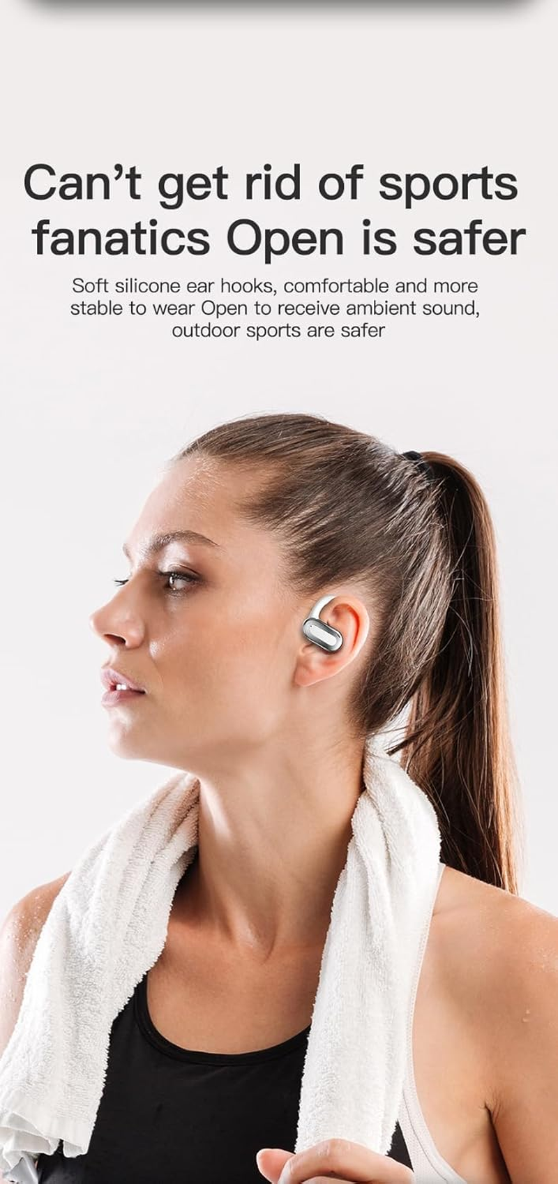 Open Ear 5.3 Bluetooth Earphones,With a Battery Life of 30 Hours. Truly Wireless Earphones, IPX7 Waterproof,Games, Laptops, Mobile Phones Available, Gifts (Pink)