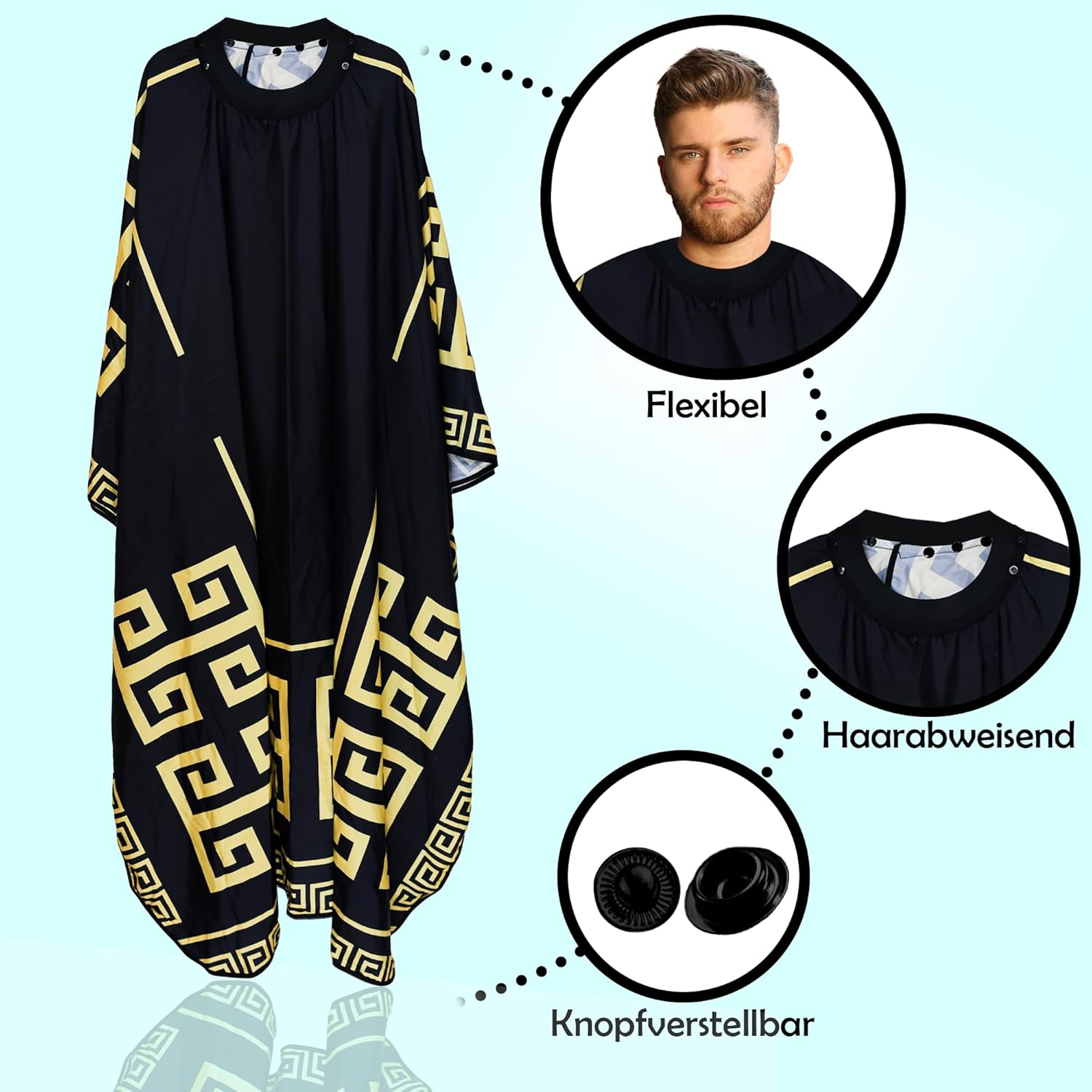 WR Castle Hairdressing Set, Professional Hair Cutting Scissors, Hair Clips, Hair Brush, Comb, Razor, Hairdressing Cape, Leather Case image number 3