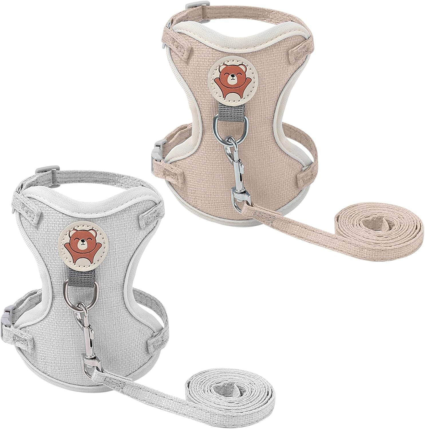 Larfraecy Soft Cat Harness and Lead Set for Walking,Escape Proof Puppy Kitten Vest Harnesses,Adjustable Soft Kitten Harness and Lead Set for Small & Medium Cat Dog (Pink, S) image number 5