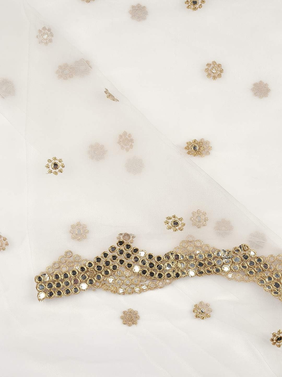 Dupatta Bazaar Women Gold Cotton Silk Dupatta image number 7