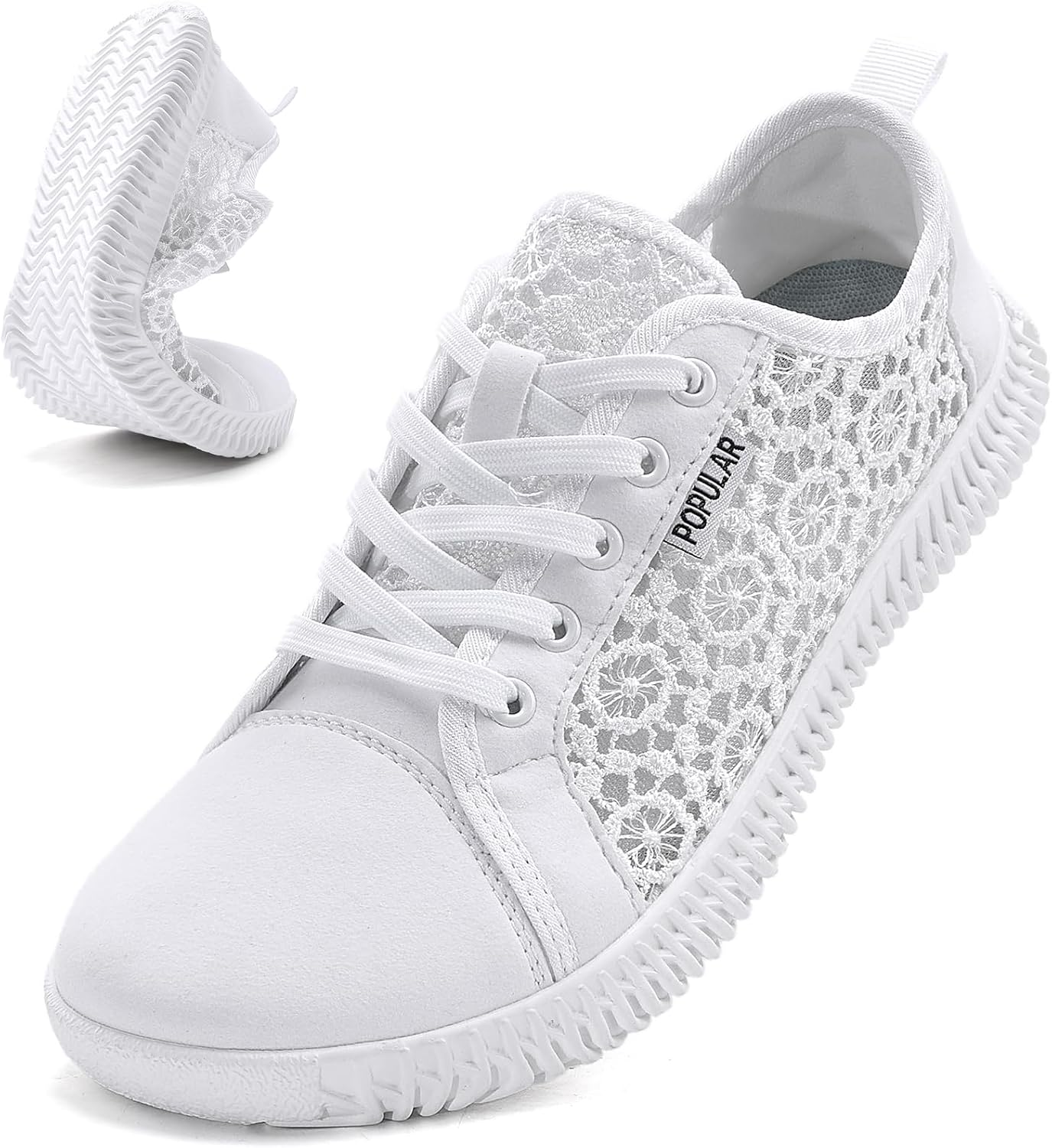 Nursgram Women'S Wide Toe Box Shoes Zero Drop Non Slip Extra Wide Width Fashion Sneakers Ultra Light Breathable Walking Shoes Casual Sneakers for Travel Work Trainers