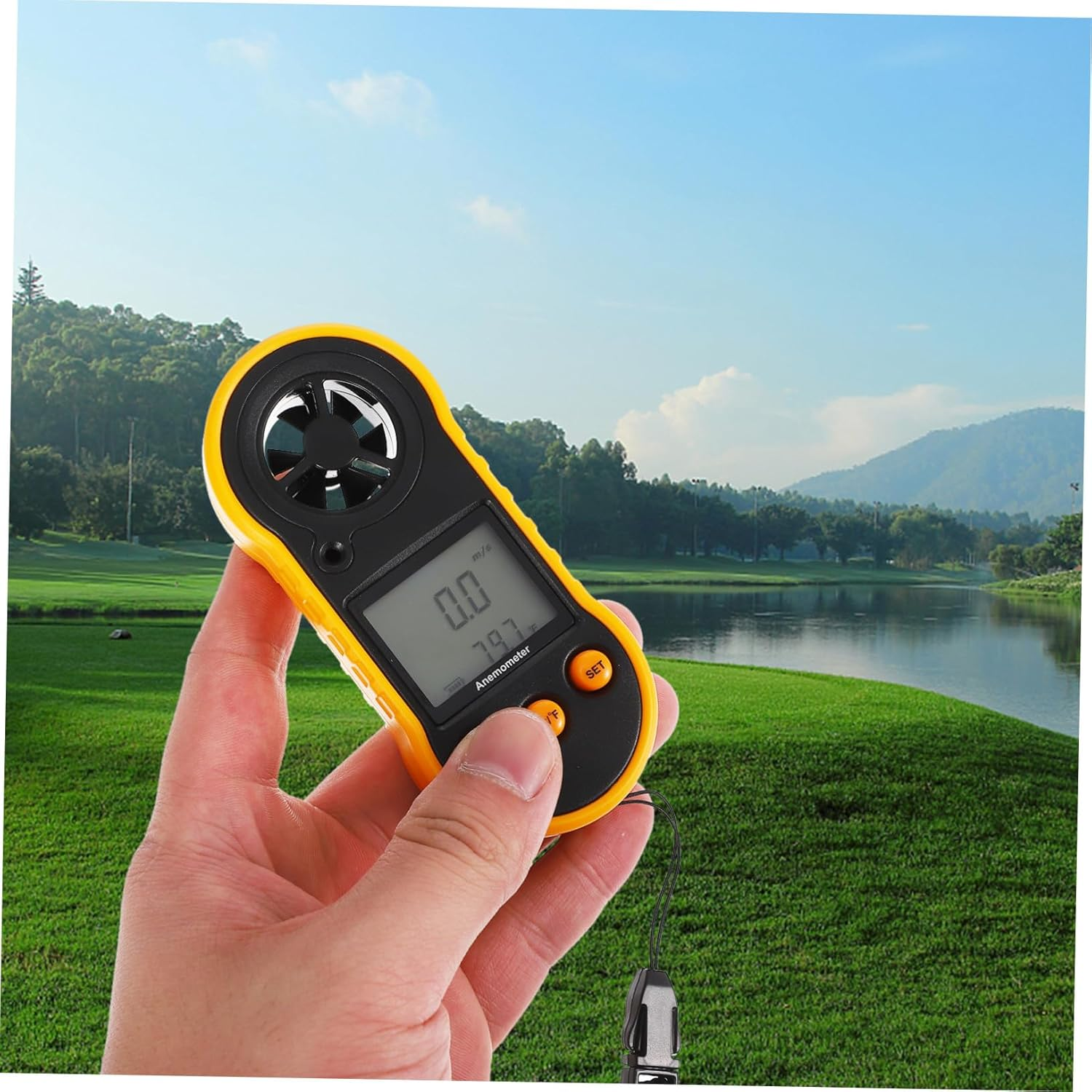 Handheld Digital Anemometer with Screen Display High Precision Airflow Velocity for Wind Speed and Temperature Measurement Ergonomic Design with Backlight for HVAC and Outdoor Use image number 1