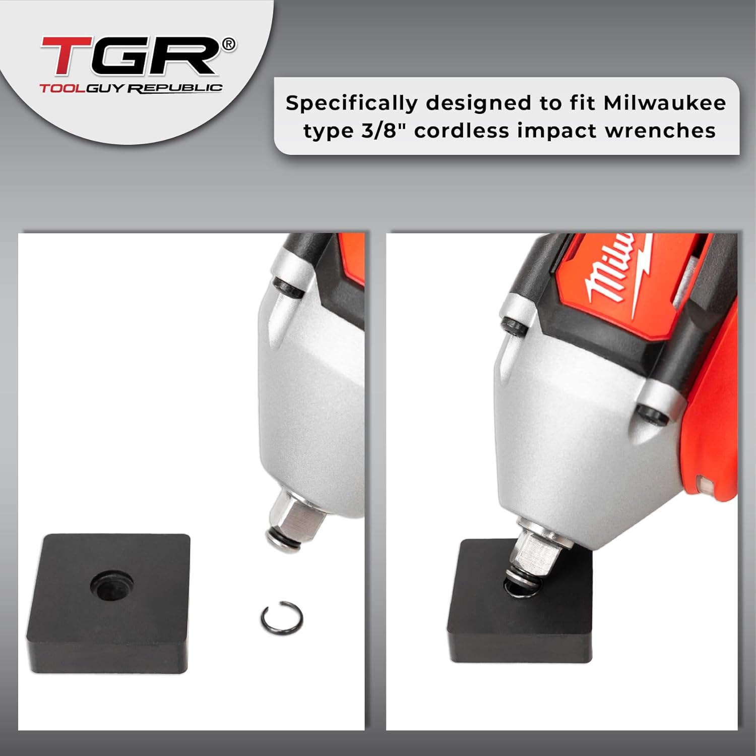 TOOLGUY REPUBLIC 3/8" Impact Retaining Ring Clip with O-Ring Fits Milwaukee Type Wrenches - 3 Sets image number 3