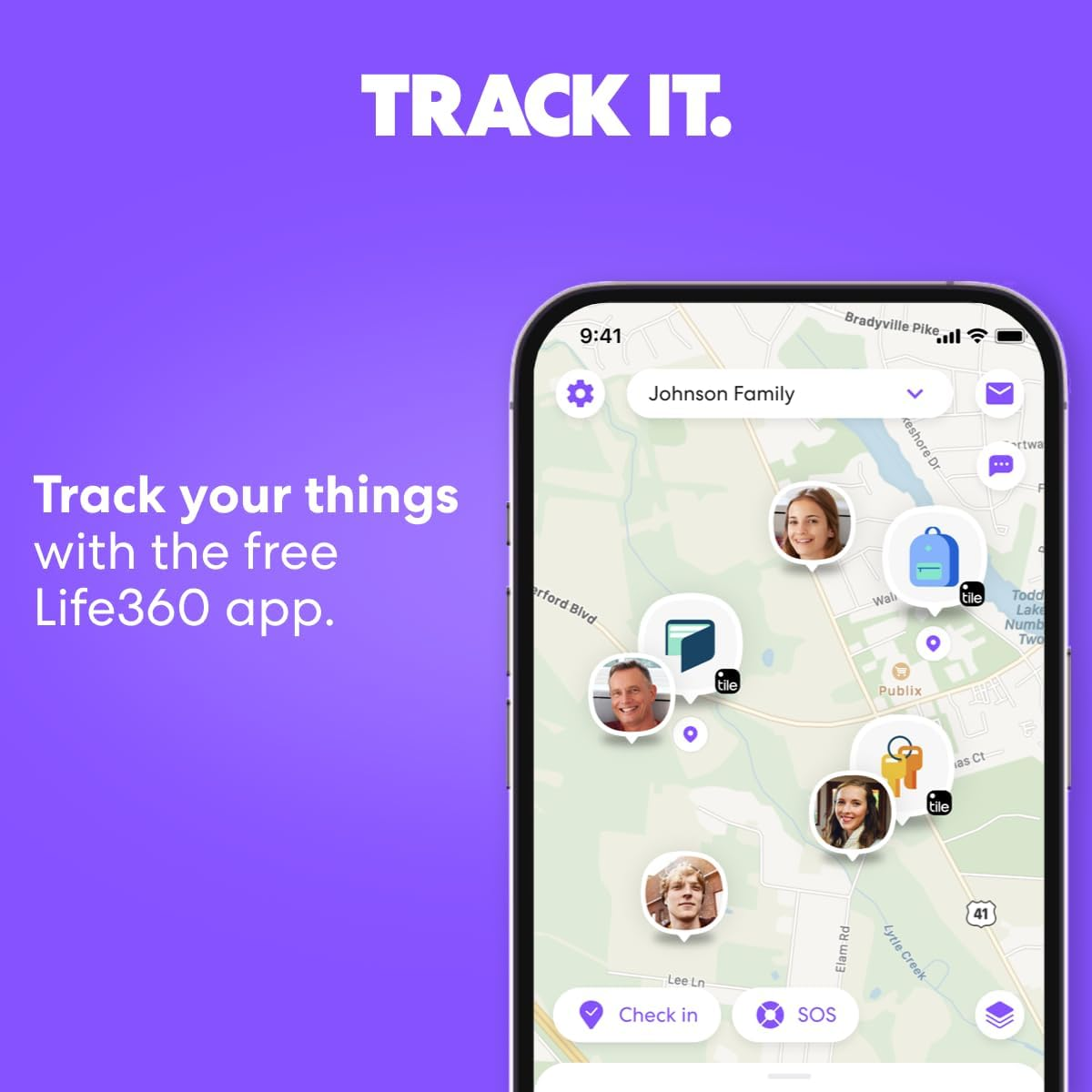 Tile by Life360 Essentials (2024) - Bluetooth Trackers & Item Locators for Keys, Wallets, Remotes & More; Easily Find All Your Things. Both Ios and Android Compatible. 4-Pack (Mates/Slim/Sticker) image number 6