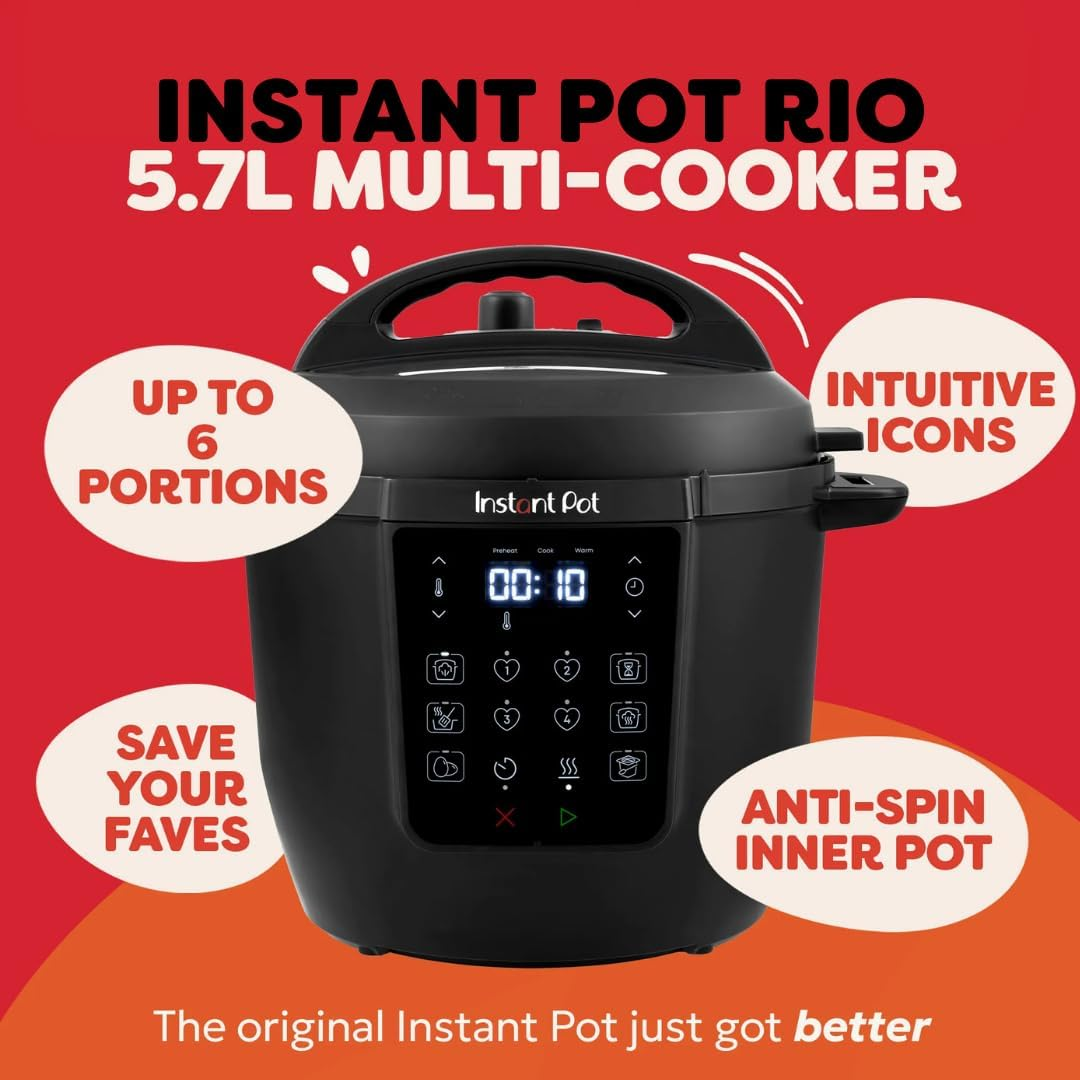 Instant Pot RIO, 7-In-1 Electric Multi-Cooker, Pressure Cooker, Slow Cooker, Rice Cooker, Steamer, Saut&eacute;, Yogurt Maker, & Warmer, Includes App with over 800 Recipes, 5.7 L image number 1