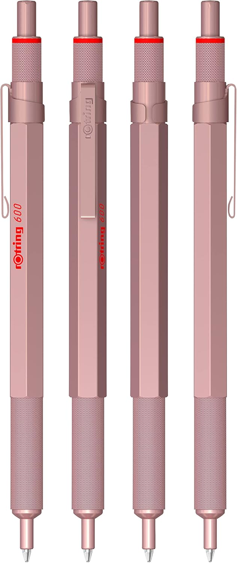 Rotring 600 Metallic Ballpoint Pen | Medium Point | Black Ink | Rose Gold Barrel with Non-Slip Knurled Grip | Refillable | 1 Count - Gold image number 7