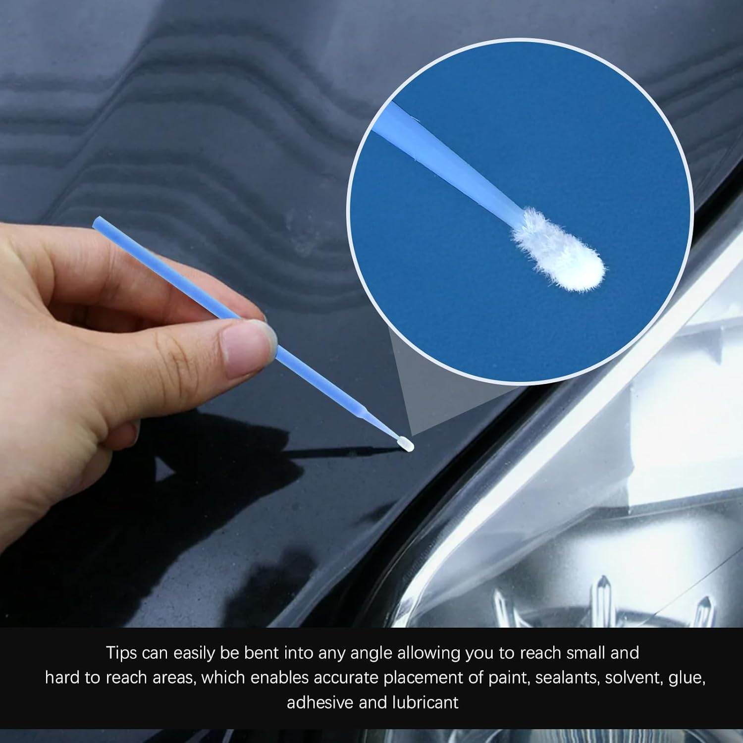 Touch up Paint Brushes for Automotive Paint Chip Repair Disposable Micro Applicators 2.5 Mm, 2.0Mm and 1.5 Mm (L: 2.5Mm, Blue, M: 2.0Mm, Green, S:1.5Mm, Purple) 300Pcs image number 2