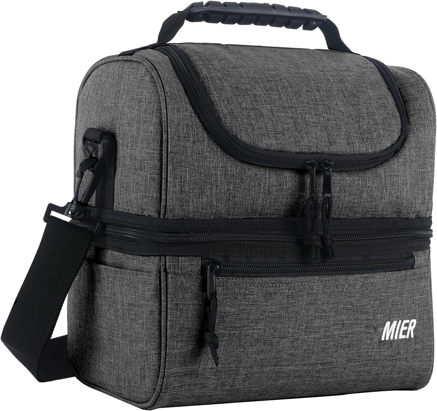 MIER Lunch Bag 2 Decks Cooler Bag Men Women Insulated Lunch Box Bag for Work Travel Picnic Daytrip, 11L, Blue