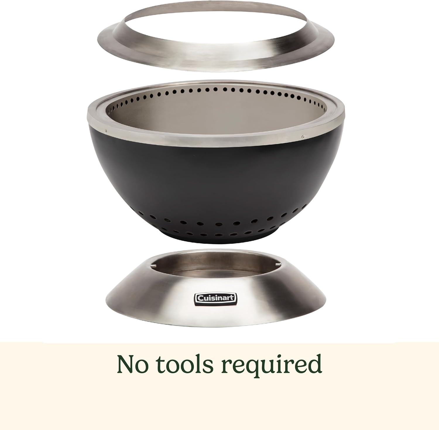 Cuisinart COH-800 24" Cleanburn Smokeless Fire Pit with Wind Guard, Easy Clean Ash Tray and Locking Base