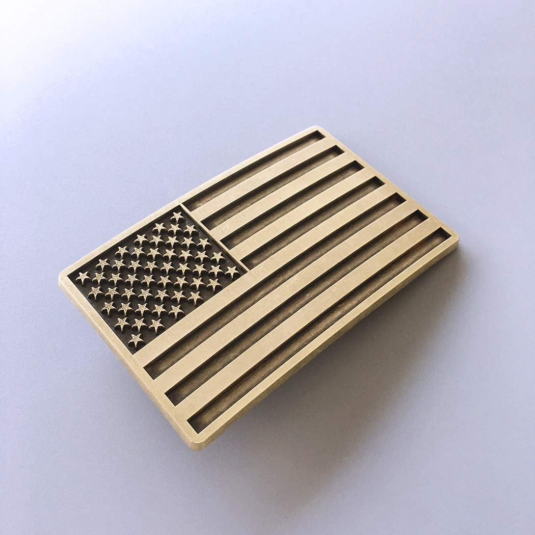 Vintage Bronze Plated American USA Flag Belt Buckle for Men image number 2