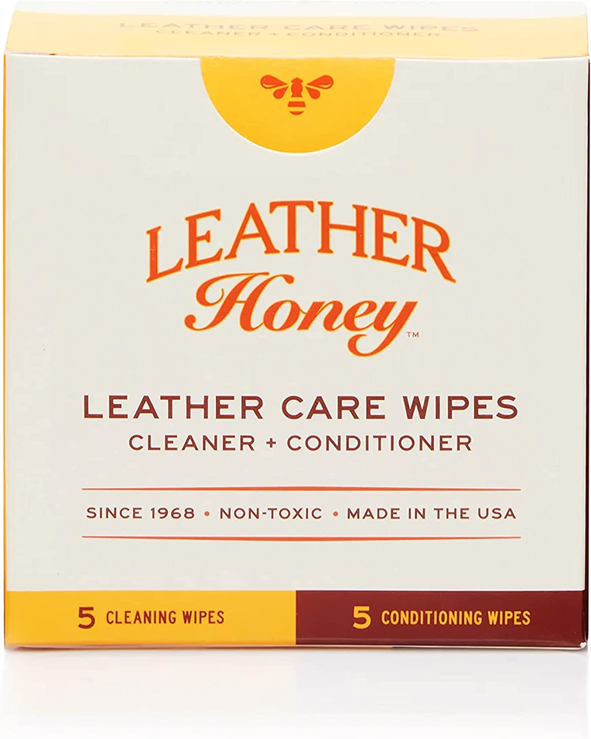 Leather Honey Leather Care Wipe Kit - Clean and Condition Leather On-The-Go - Leather Care for Auto Interiors, Furniture, Shoes, Bags, Accessories & Apparel - 5 Cleaner/5 Conditioner Wipes image number 5