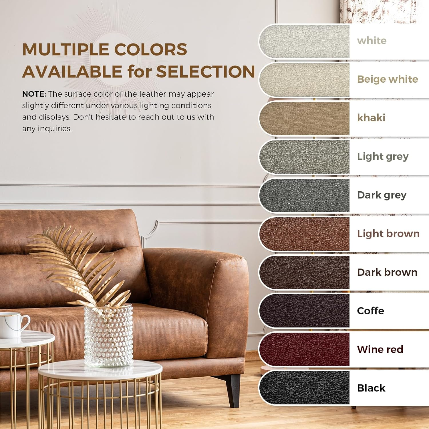 Joy Decor Self Adhesive Leather Repair Patch, 17X60 Inch Black Leather Patches for Furniture, Sofa, Couch, Car Seat, Large Repair Tape image number 3