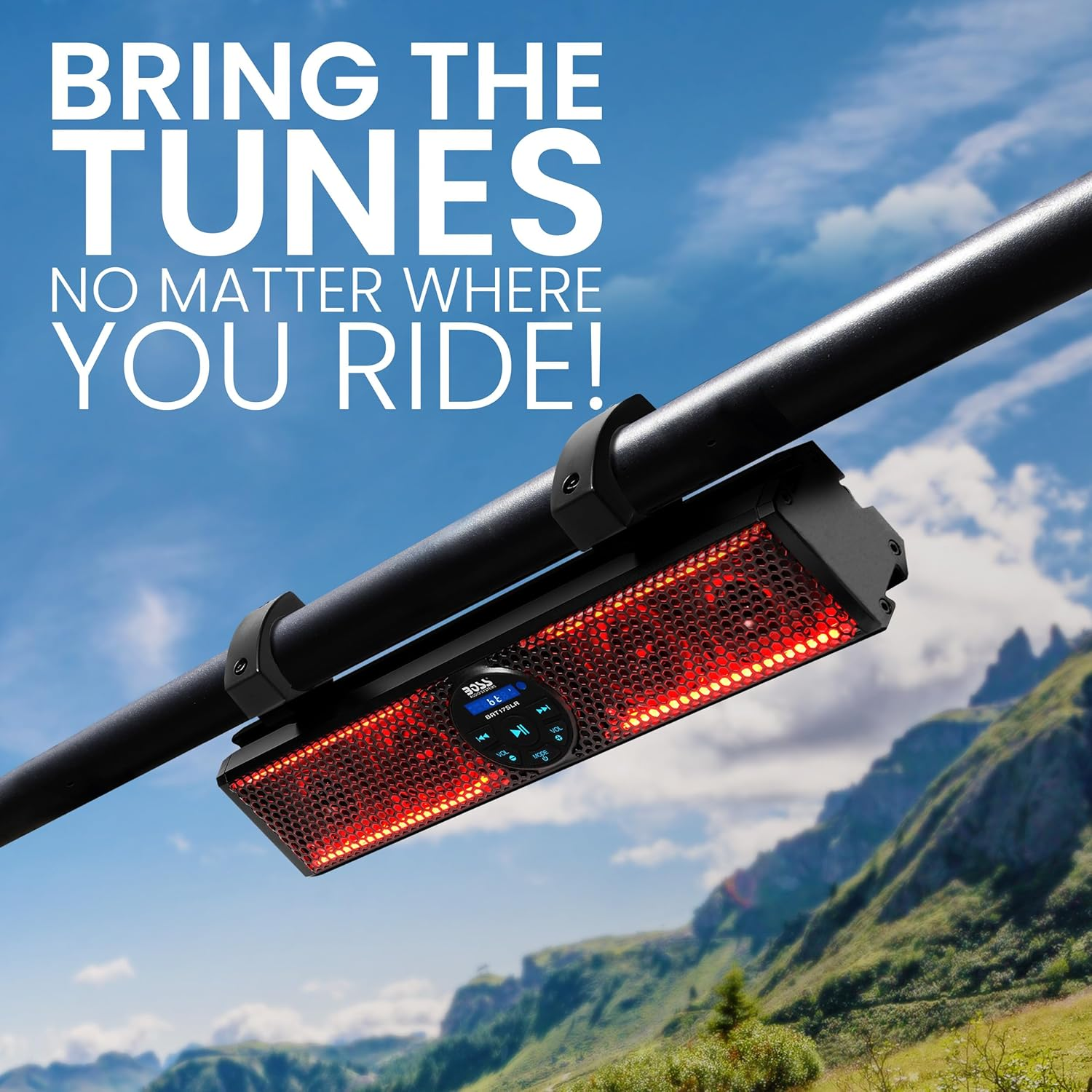 BOSS Audio Systems BRT17SLR ATV Sound Bar - 17 Inches Wide, 3 Inch Speakers, IPX5 Weatherproof, Bluetooth, Built-In Amp, Multicolor Illumination image number 2