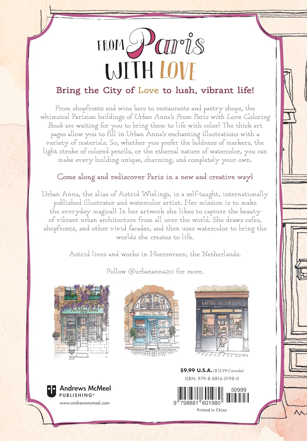 Urban Anna'S from Paris with Love Coloring Book image number 2