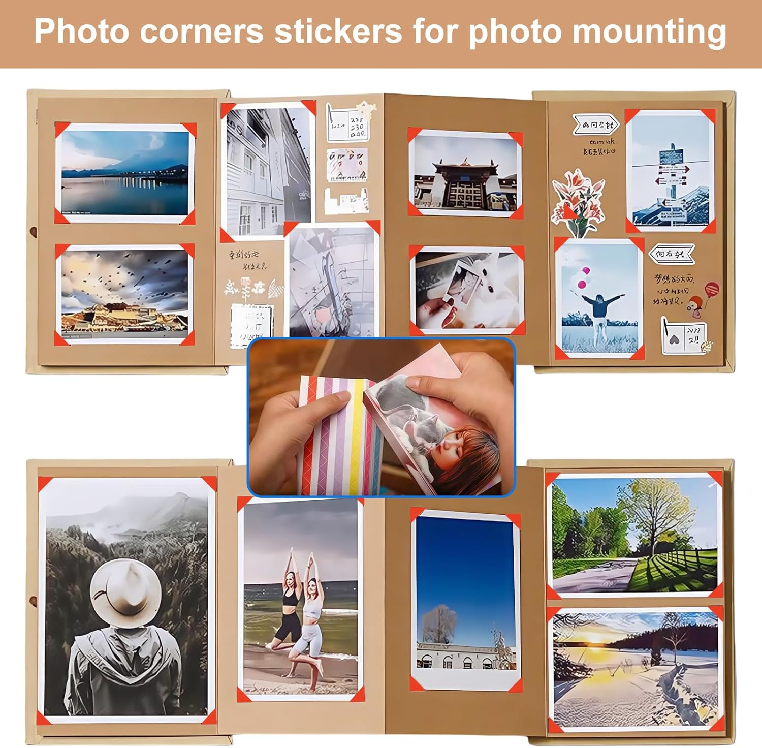 Blank Book for Gluing, 12 X 18 Cm Kraft Paper Hardcover Photo Albums, Small Photo Book for Gluing, Foldable Album, Photo Album for Birthday Gift, Graduation, Wedding, Graduation (34 Pages) image number 5