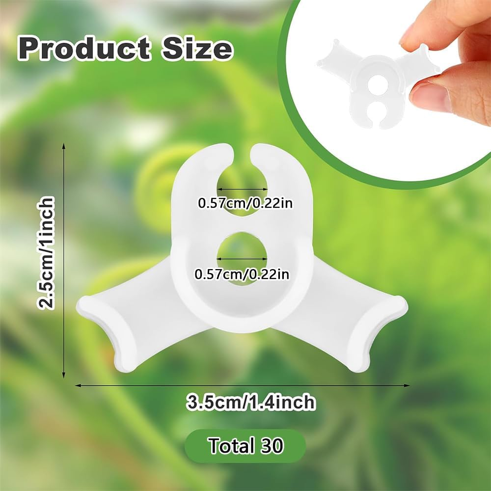 FUNNTY 30 Pcs 90 Degree Plant Training Clips,Bud Plant Bender Plant Training Clips,Lst Clips for Low Stress Training Plant Stem Support,Plant Gardening,90 Degree Angle Plant Clips(Circle Style,White) image number 5