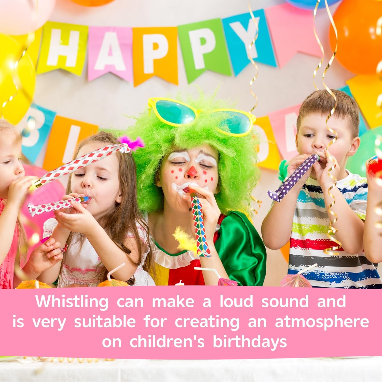Chshhuao 50 Pcs Party Blower, Funny Party Blowouts Blow Horns Birthday Party Whistles New Years Party Noisemakers Whistles Party Blowouts Party Favors image number 1