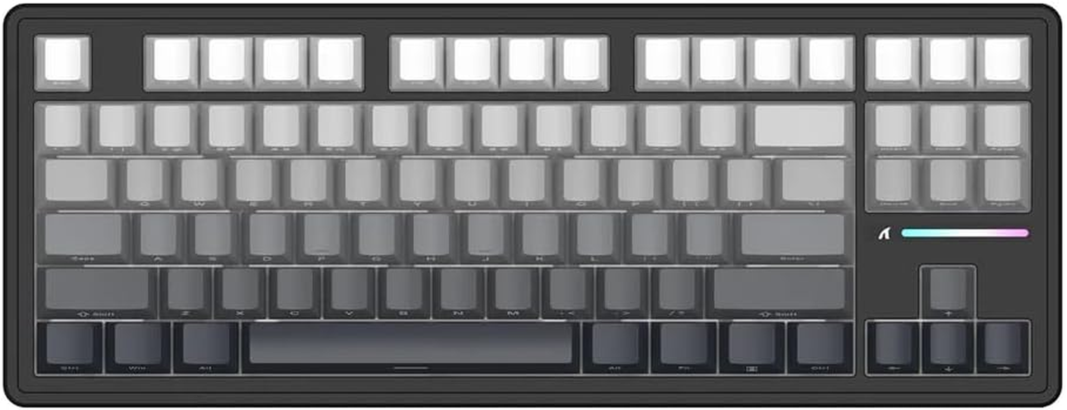 Attack Shark M87PRO TKL Wireless Mechanical Gaming Keyboard, BT5.0/2.4G/USB-C Wired Hot Swap RGB Keyboard 80% US Layout,Linear White Switches Gradient Side Print PBT Keycap for PC Mac - Moonlit Night image number 3