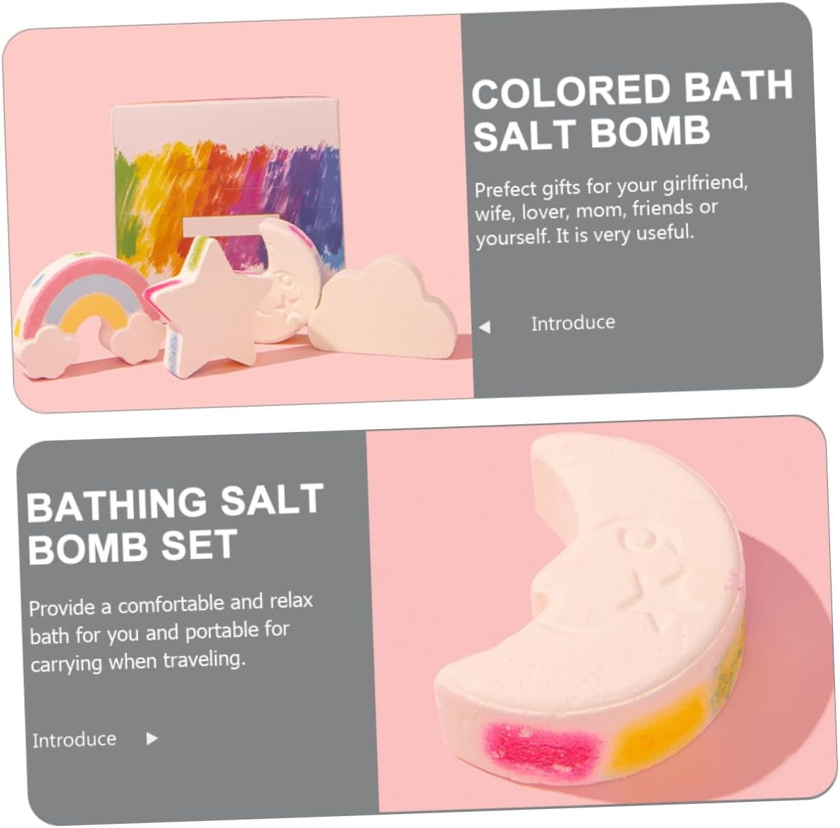 KOMBIUDA 4Pcs Cute Rainbow Bath Salt Essential Oil for Relaxing Shower Moisturizing Bathing Salt for Smooth Skin for Self-Care and Relaxation image number 6