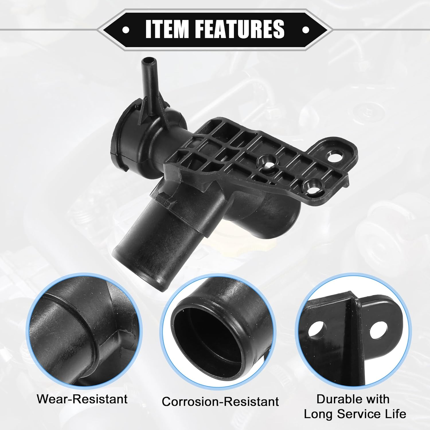 X AUTOHAUX Engine Radiator Coolant Filler Neck Compatible for Hyundai Accent 2012-2017, Durable Plastic Black Inner Plastic